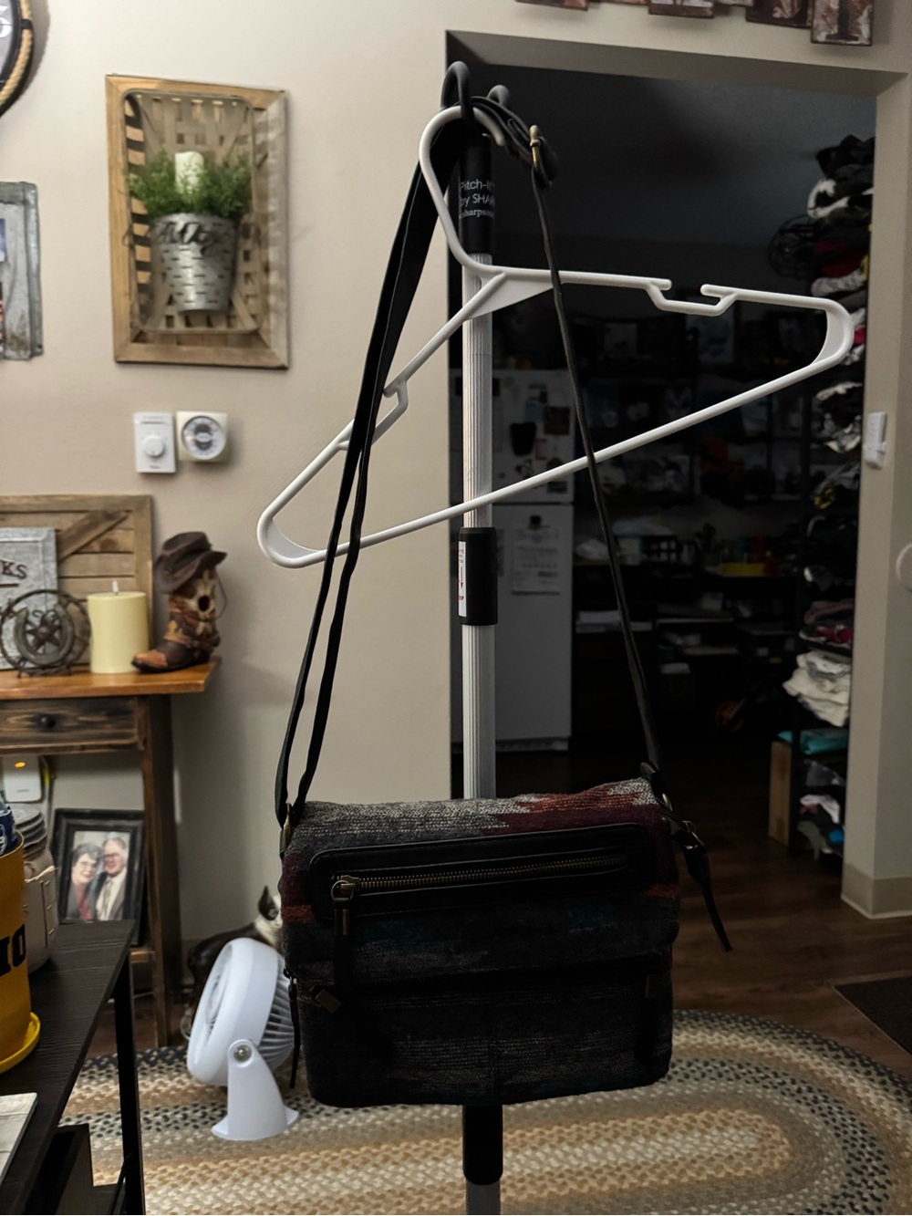 Khols Multi-Color Textured Crossbody Bag with Front Zip Pocket